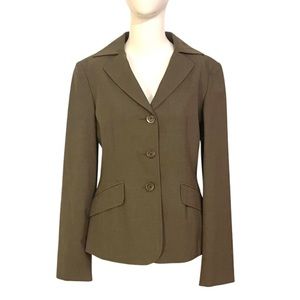Moschino Olive Green Notched-lapel Blazer - Size 8